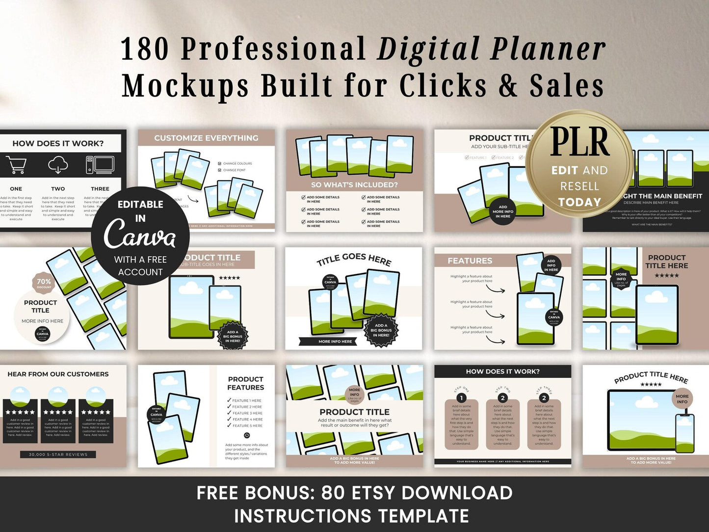 180 Product Mockup Templates